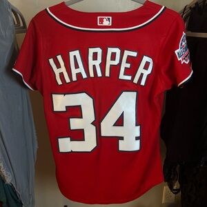 Washington Nationals Bryce Harper Baseball Jersey with All-Star Patch